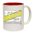 Clarke V2 Surname Thing - Funny Coffee Mug Cup