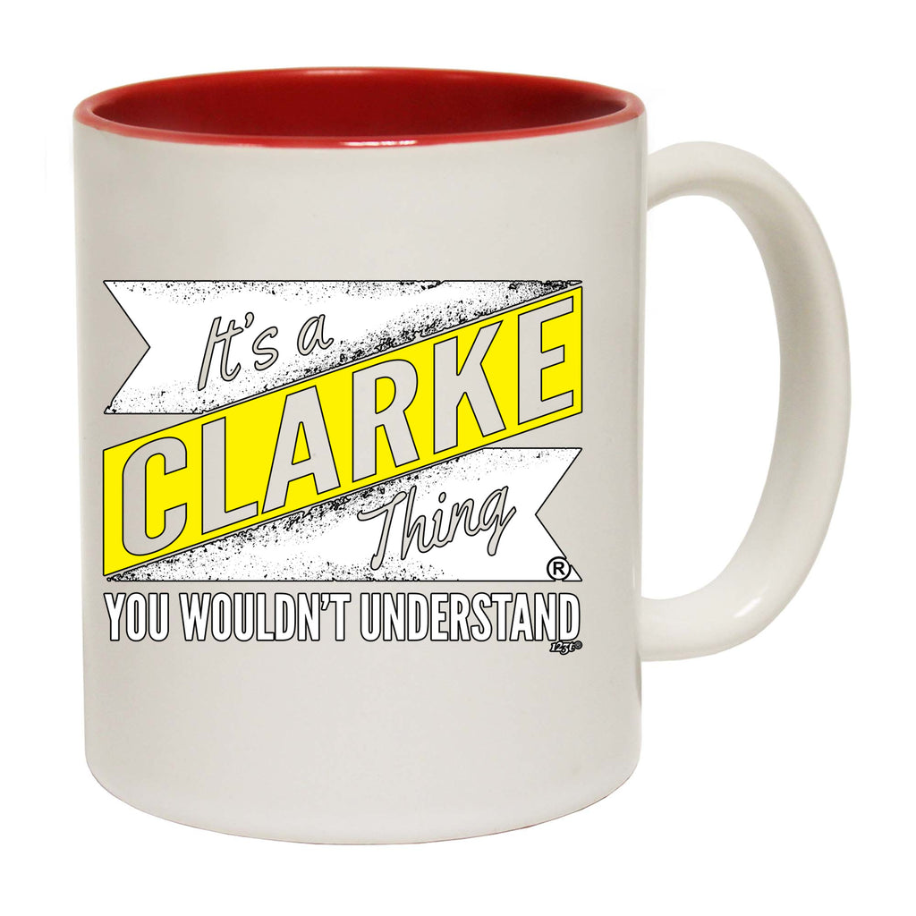 Clarke V2 Surname Thing - Funny Coffee Mug Cup