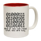 Binary 01000111 If You Can Read - Funny Coffee Mug Cup