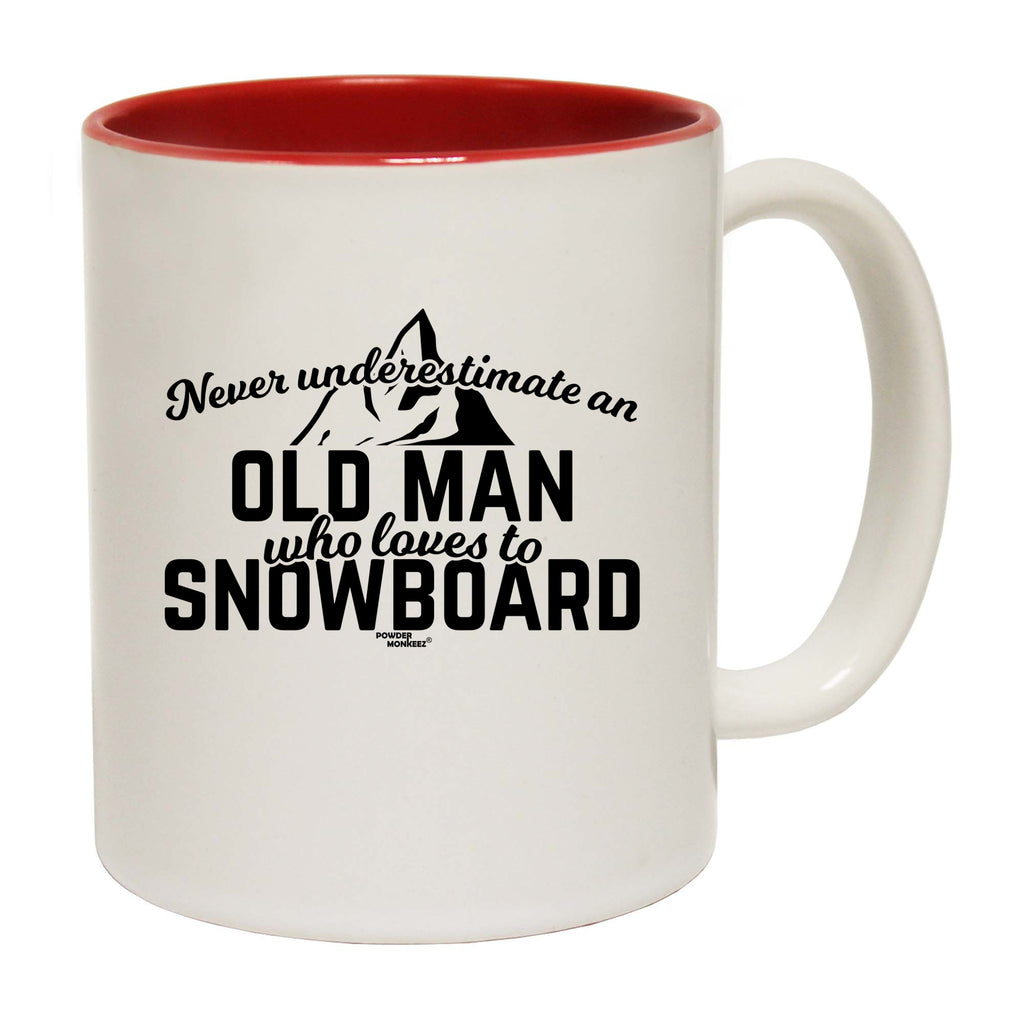 Pm Never Understimate Old Man Who Loves To Snowboard - Funny Coffee Mug