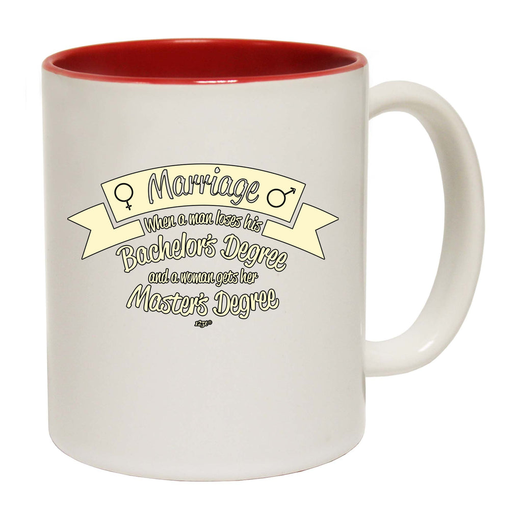 Marriage When A Man Loses His Bachelors Degree - Funny Coffee Mug
