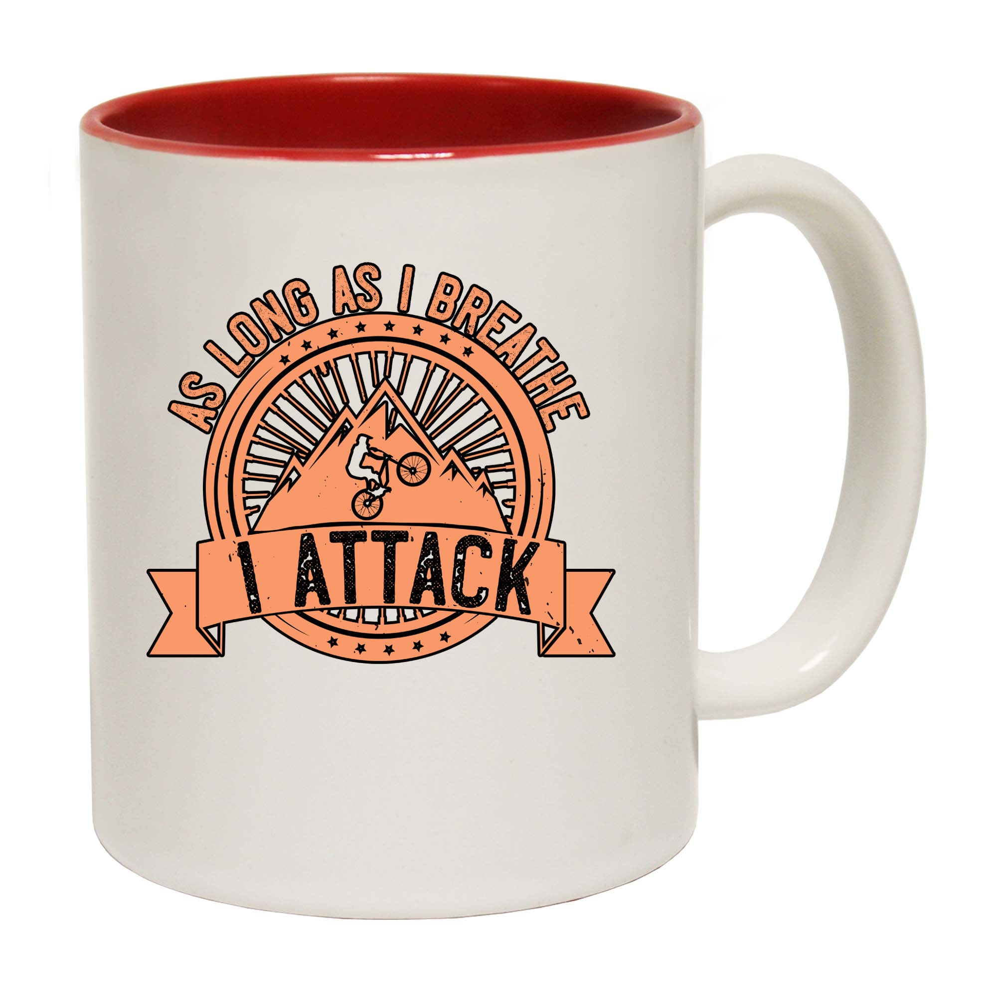 Mountain Bike As Long As I Breathe I Attack - Funny Coffee Mug