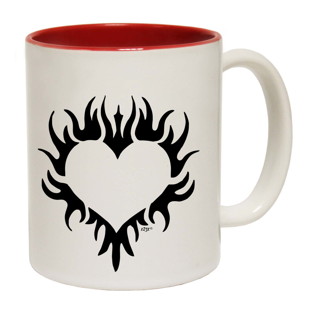 Flaming Heart - Funny Coffee Mug Cup