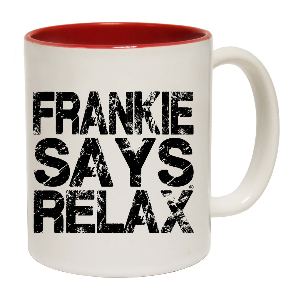 Frankie Says Relax Distress White - Funny Coffee Mug Cup