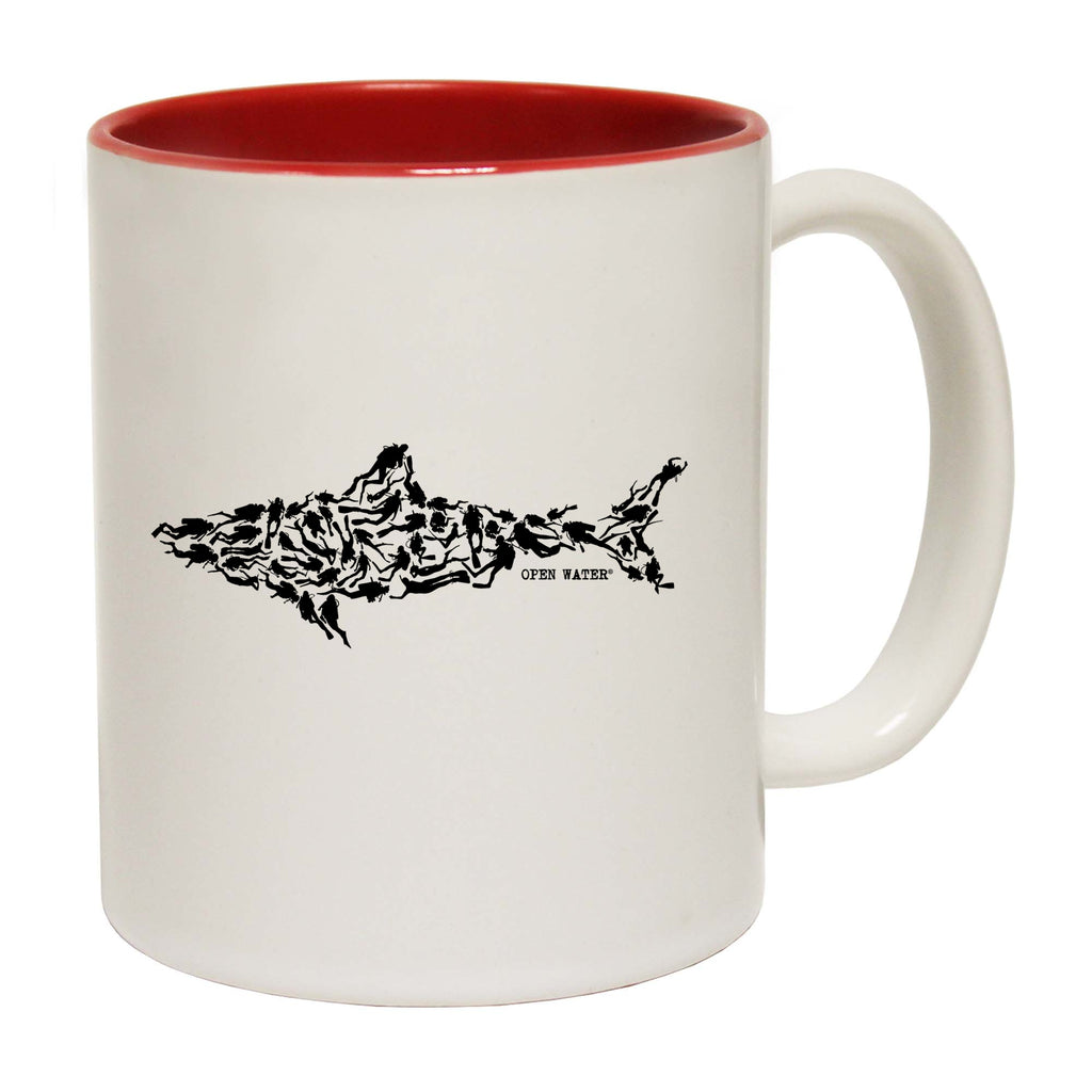 Shark Made Of Divers Scuba Diving Open Water - Funny Coffee Mug