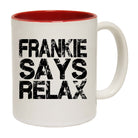 Frankie Says Relax 80S Retro Distress Black - Funny Coffee Mug