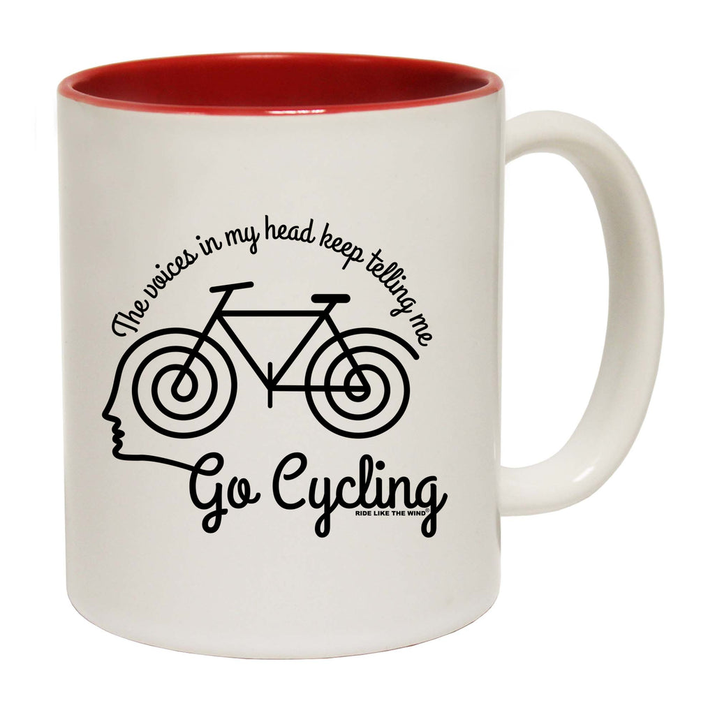 Rltw The Voices In My Head Keep Telling Me To Go Cycling - Funny Coffee Mug