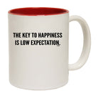 The Key To Happiness Is Low Expectation - Funny Coffee Mug