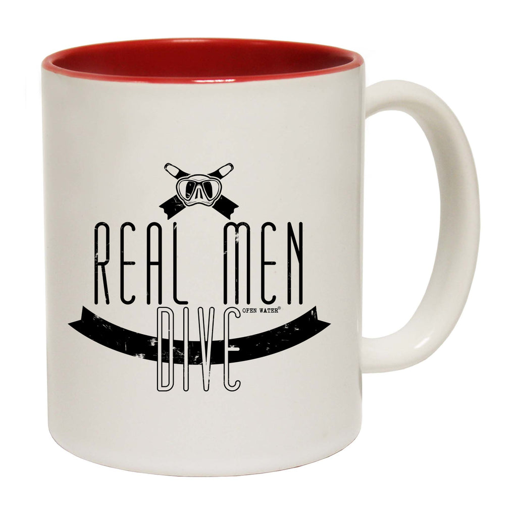 Ow Real Men Dive - Funny Coffee Mug