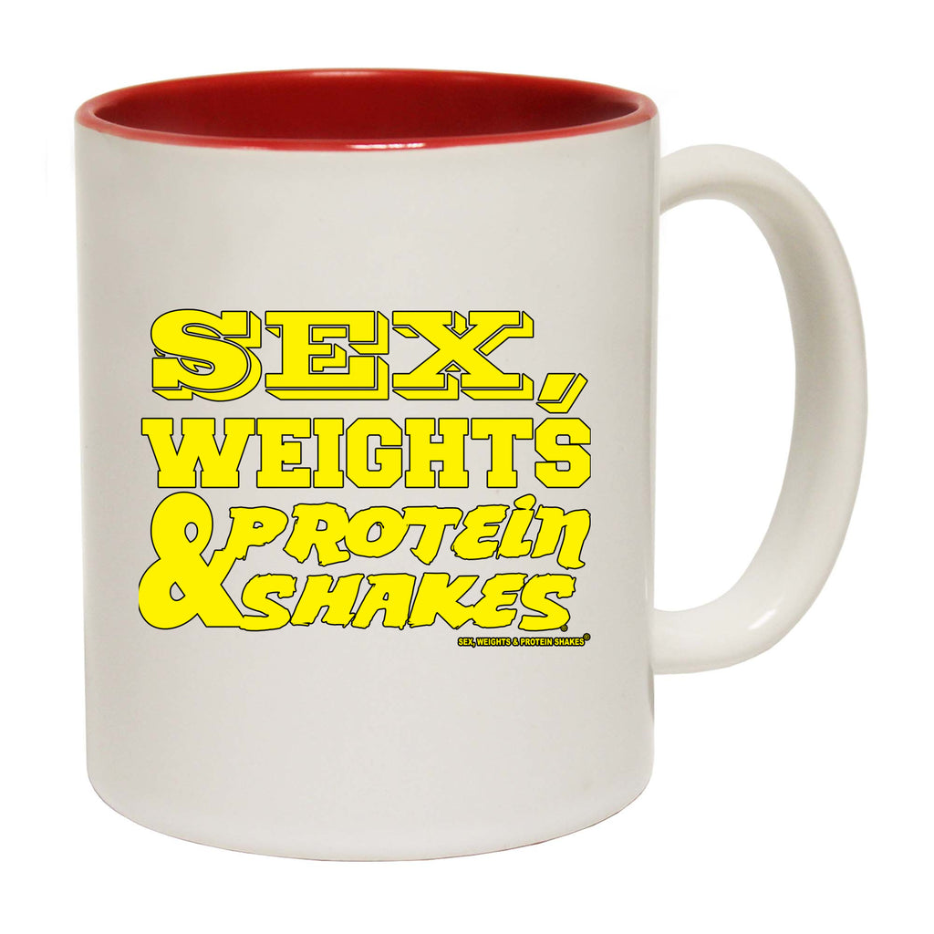 Swps Sex Weights Protein Shakes D1 Yellow - Funny Coffee Mug