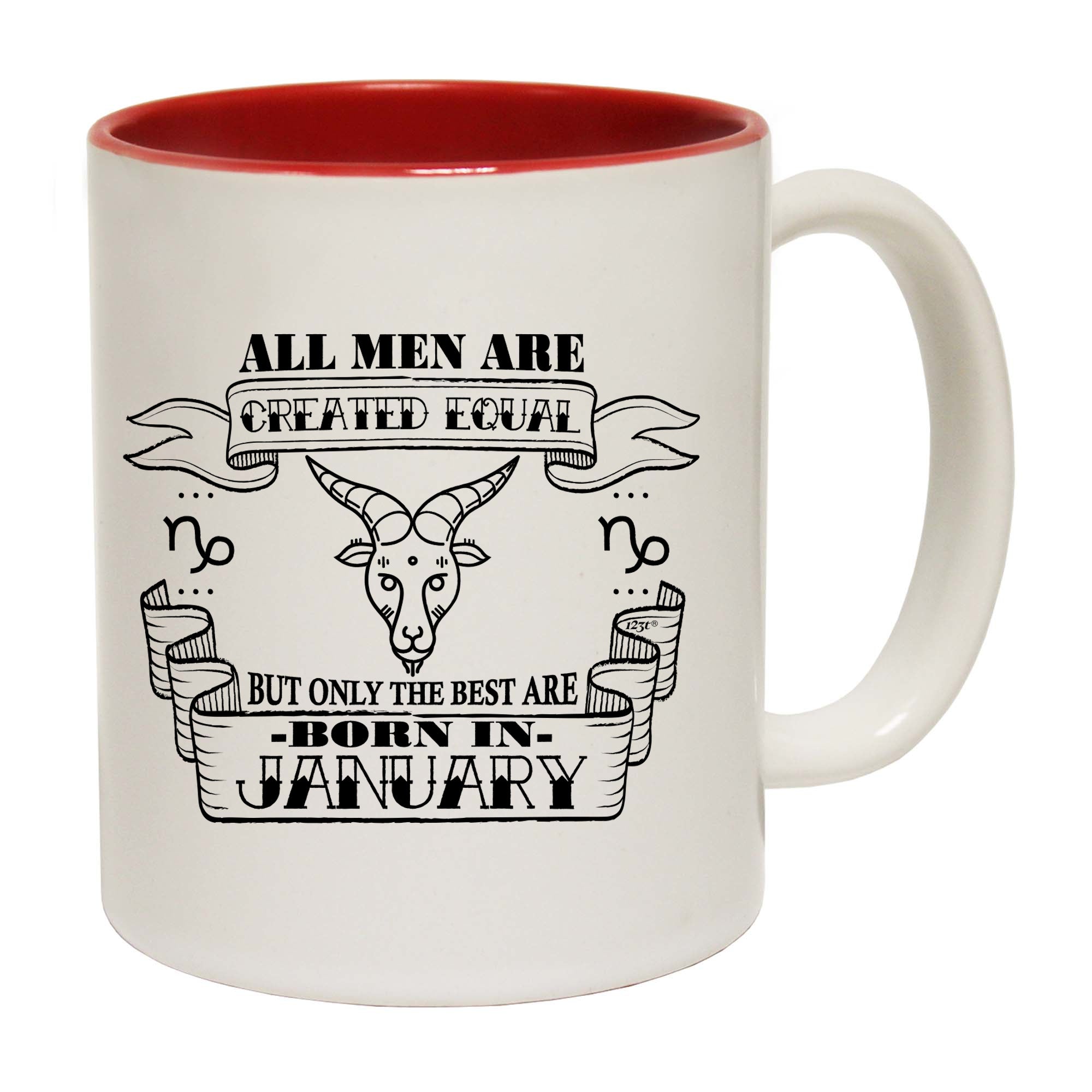 January Capricorn Birthday All Men Are Created Equal - Funny Coffee Mug