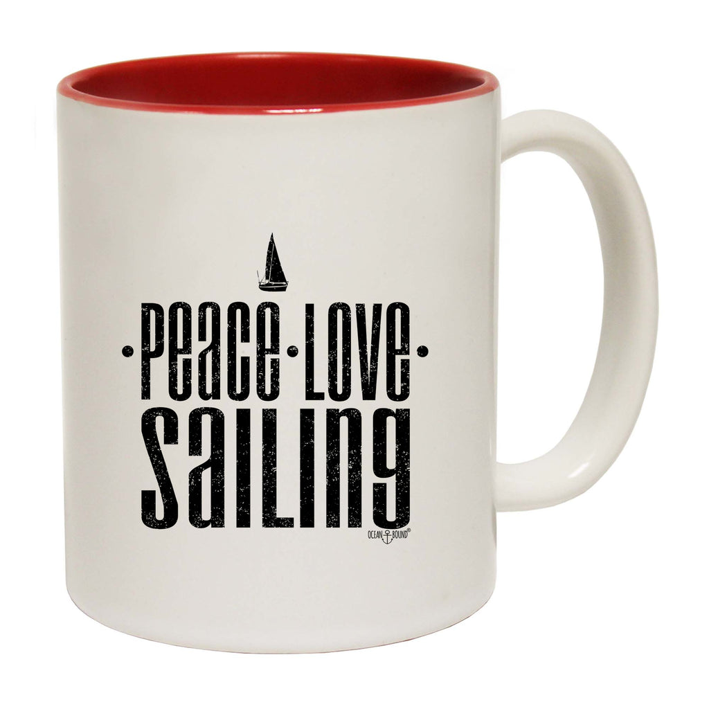 Ob Peace Love Sailing - Funny Coffee Mug