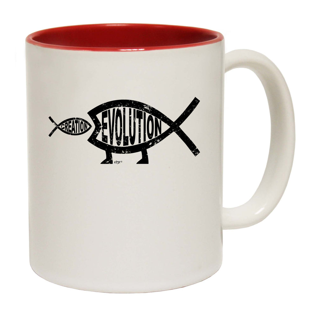 Creation Evolution Fish - Funny Coffee Mug