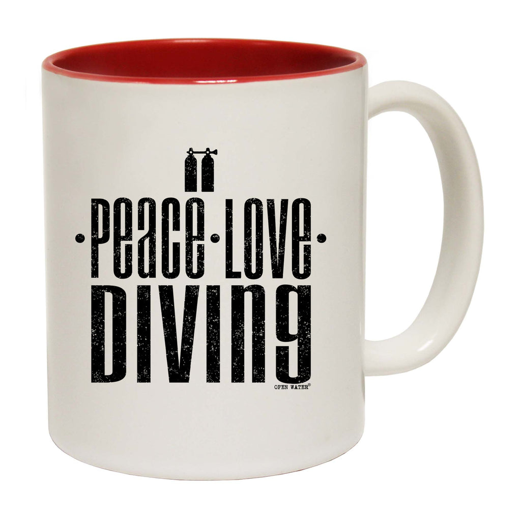 Ow Peace Love Diving - Funny Coffee Mug