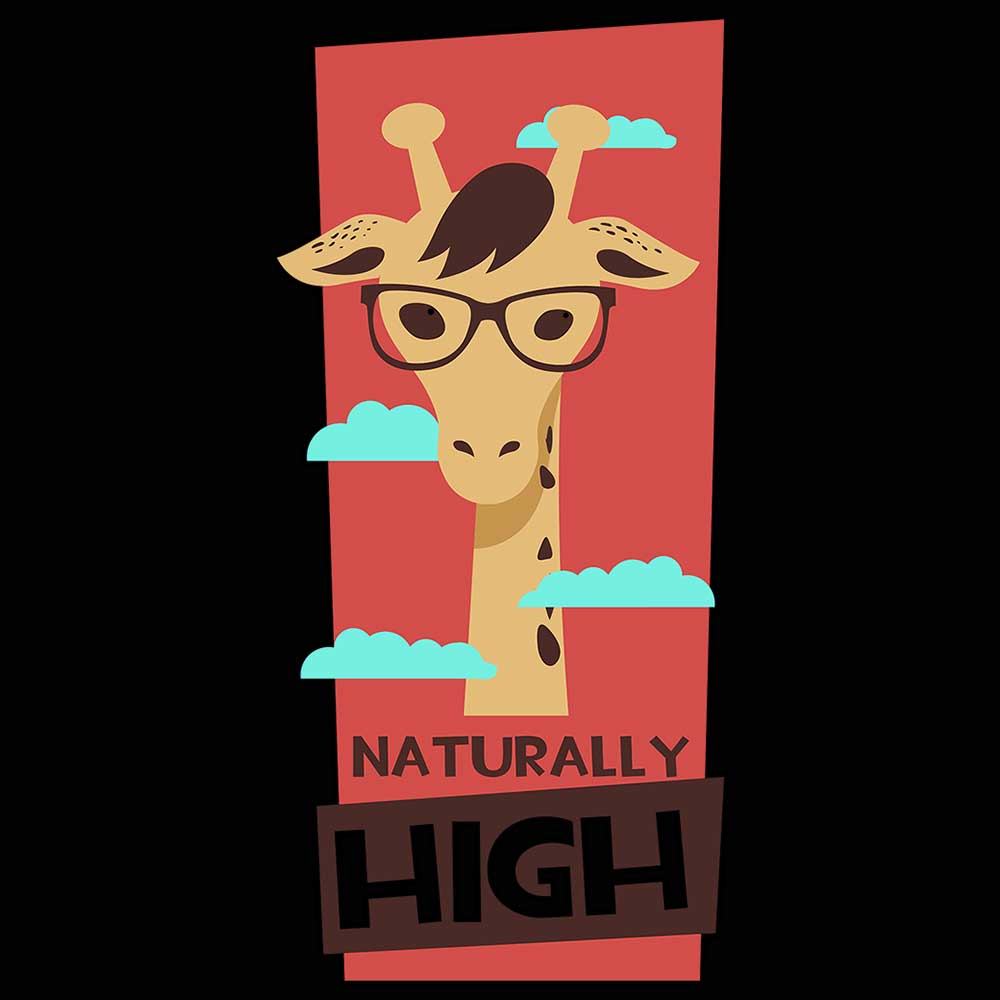 Naturally High Giraffe - Mens 123t Funny T-Shirt Tshirts