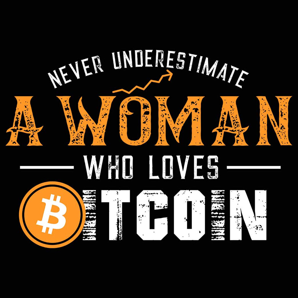 Never Understimate A Woman Who Loves Bitcoin - Mens 123t Funny T-Shirt Tshirts