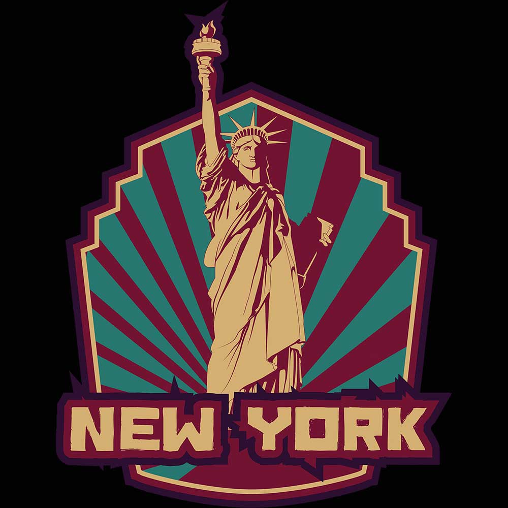 New York Statue Of Liberty Badge - Mens 123t Funny T-Shirt Tshirts