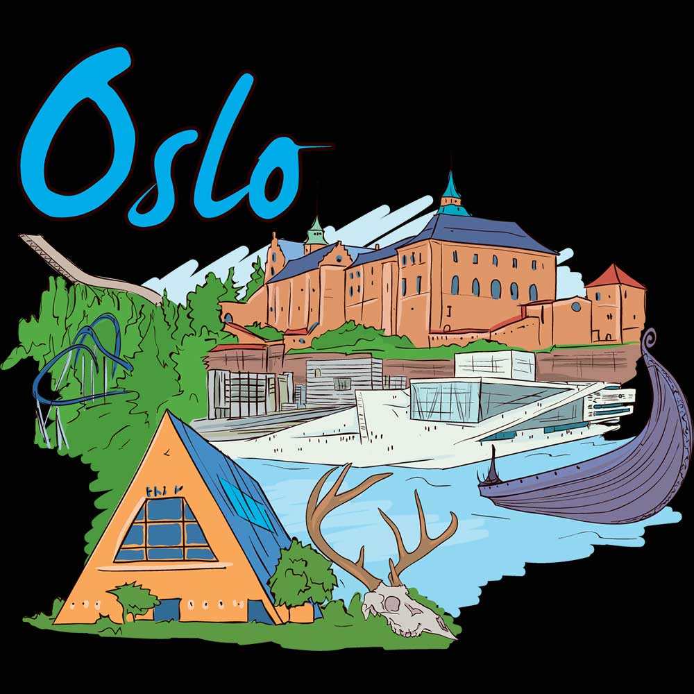 Oslo Norway Country Flag Destination - Mens 123t Funny T-Shirt Tshirts