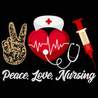 Peace Love Nursing Nurse Life - Mens 123t Funny T-Shirt Tshirts