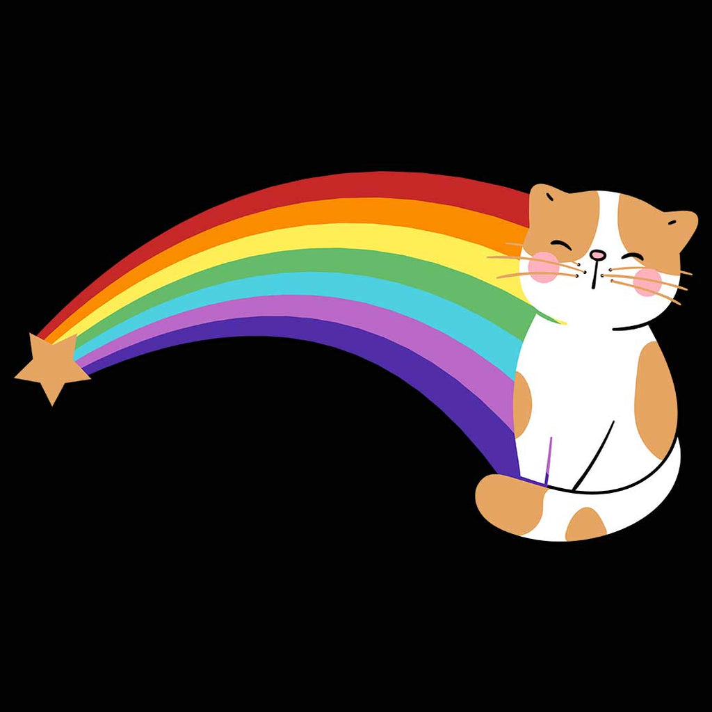 Retro Rainbow Cat - Mens 123t Funny T-Shirt Tshirts