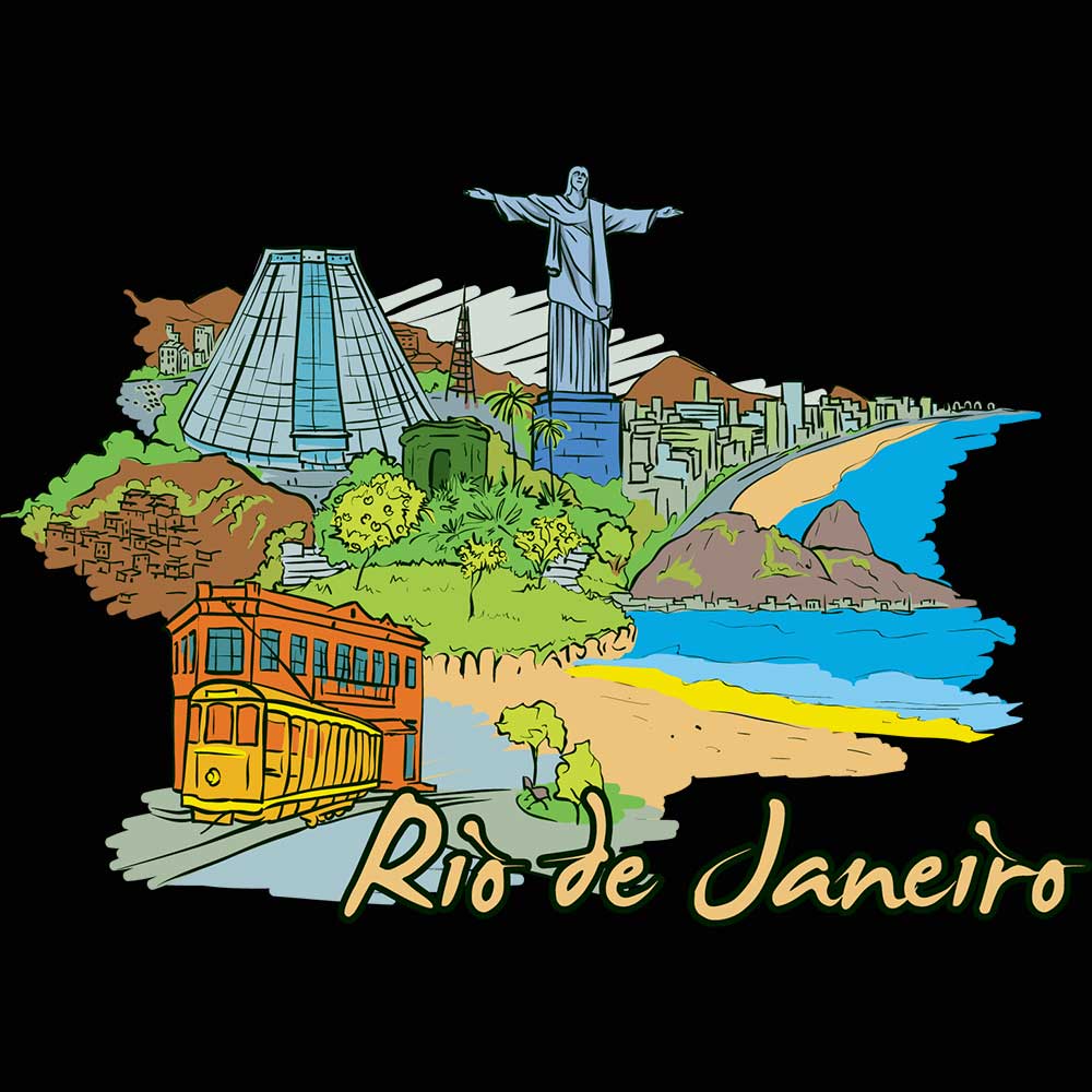 Rio De Janeiro Brazil Country Flag Destination - Mens 123t Funny T-Shirt Tshirts