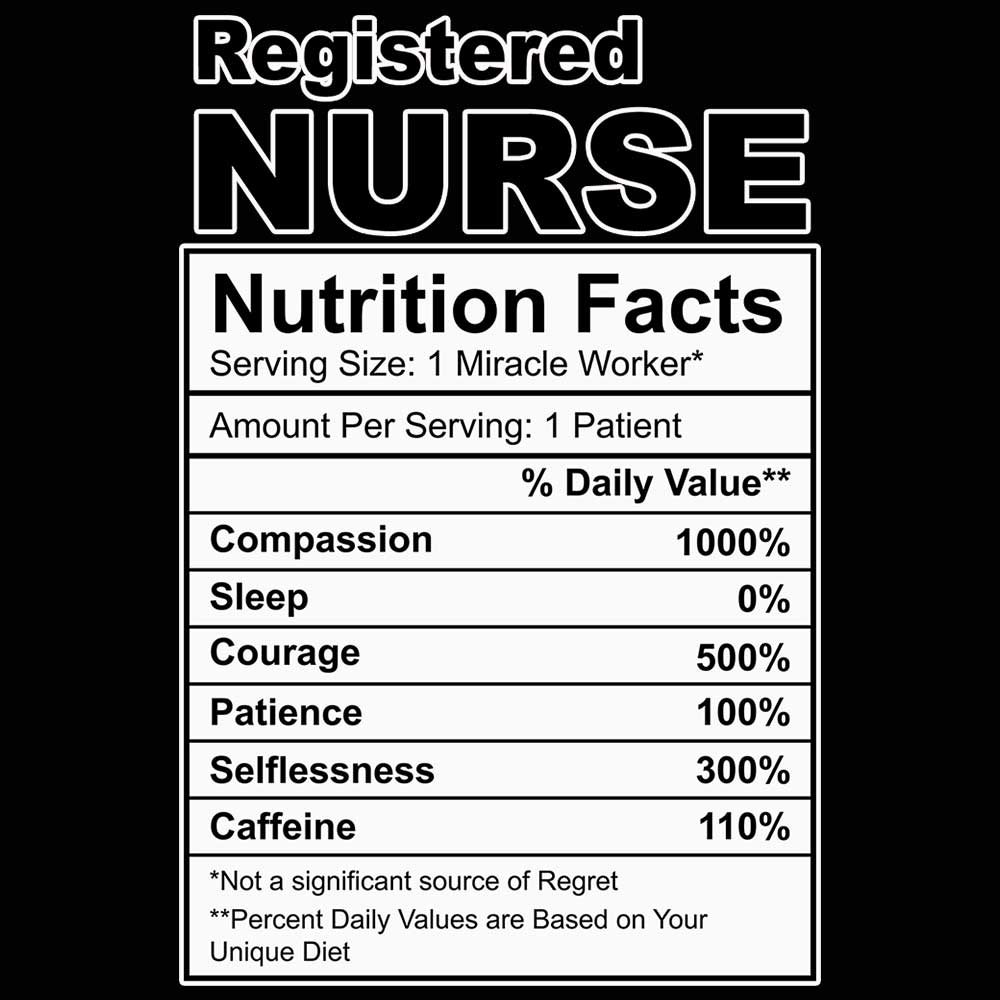Rn Registered Nurse Nutrition Facts - Mens 123t Funny T-Shirt Tshirts