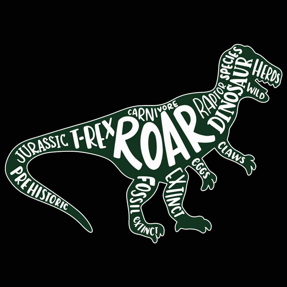 Roar Dinosaur T Rex Words Dino - Mens 123t Funny T-Shirt Tshirts