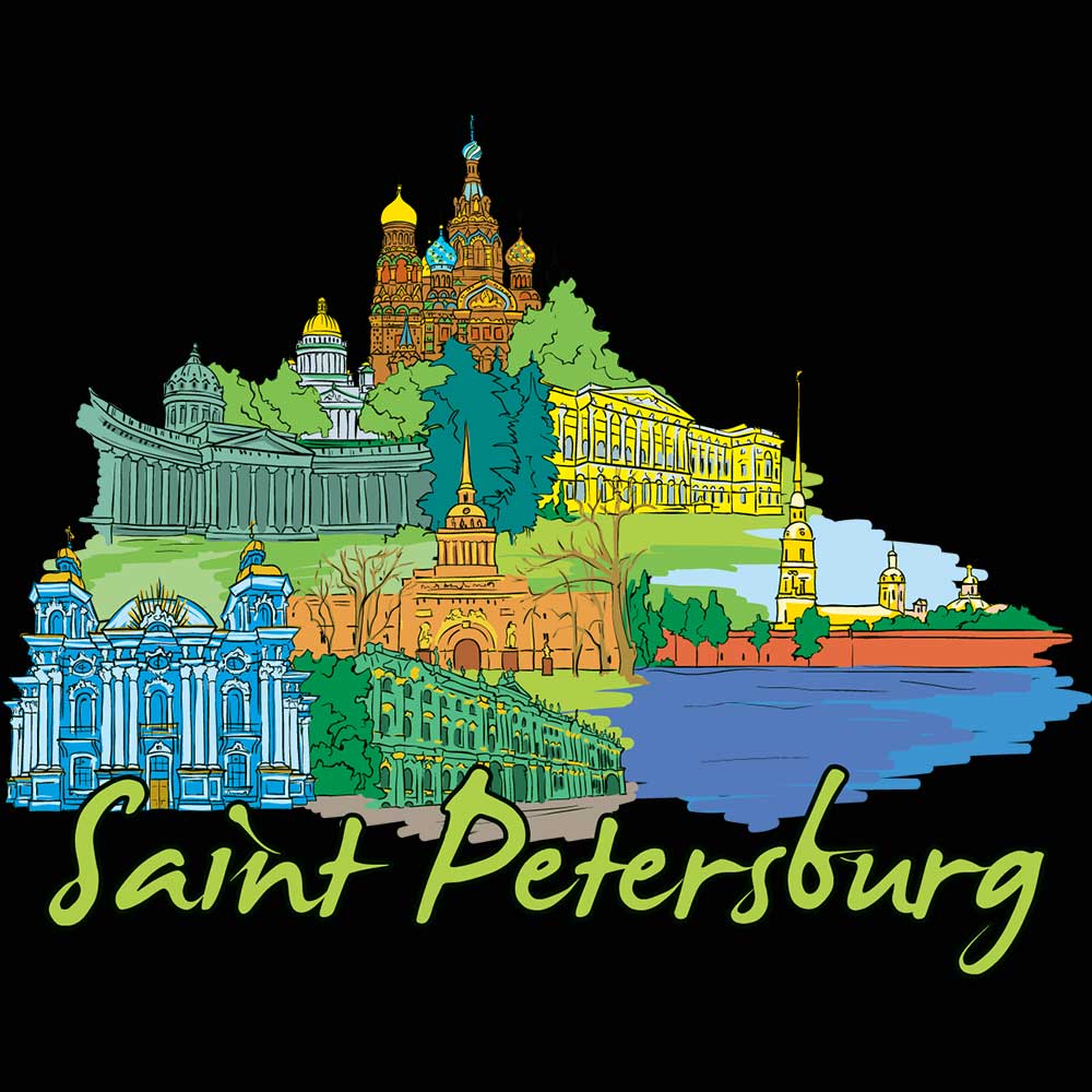 Saint Petersburg St Russia Country Flag Destination - Mens 123t Funny T-Shirt Tshirts