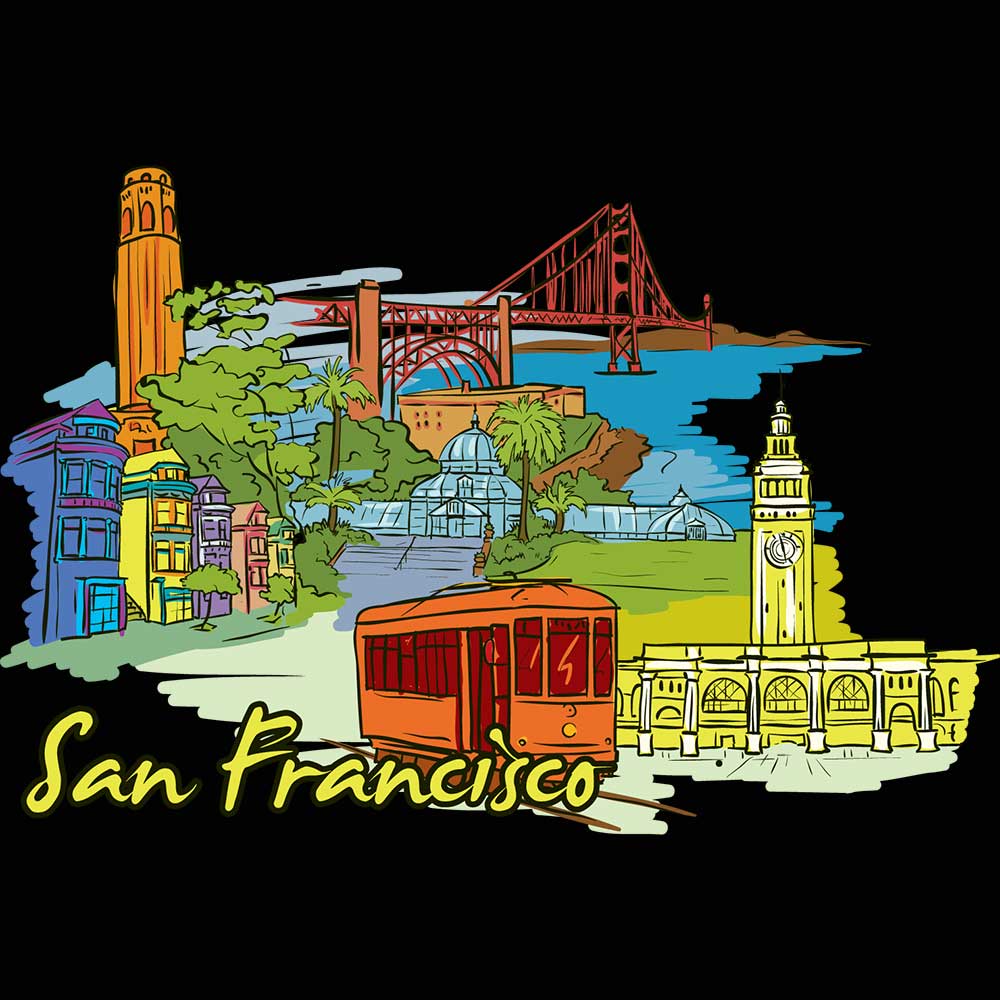 San Francisco California Usa Country Flag Destination - Mens 123t Funny T-Shirt Tshirts