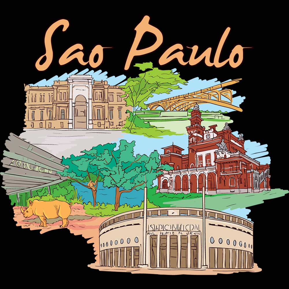 Sao Paulo Brazil Country Flag Destination - Mens 123t Funny T-Shirt Tshirts