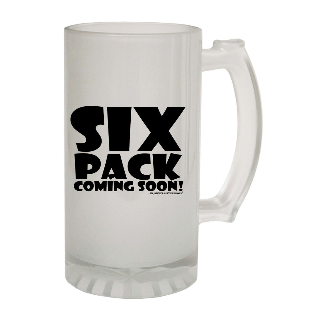 Swps Six Pack Coming Soon White - Funny Beer Stein