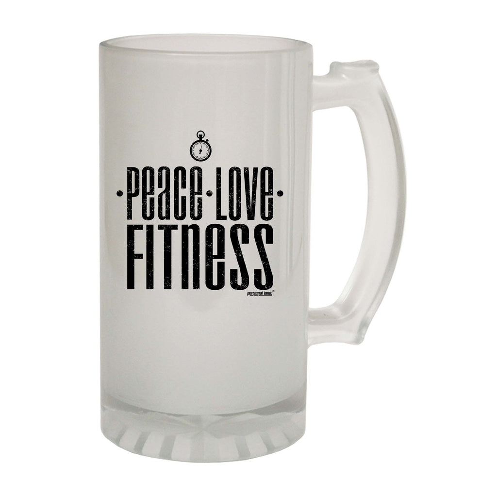 Pb Peace Love Fitness - Funny Beer Stein