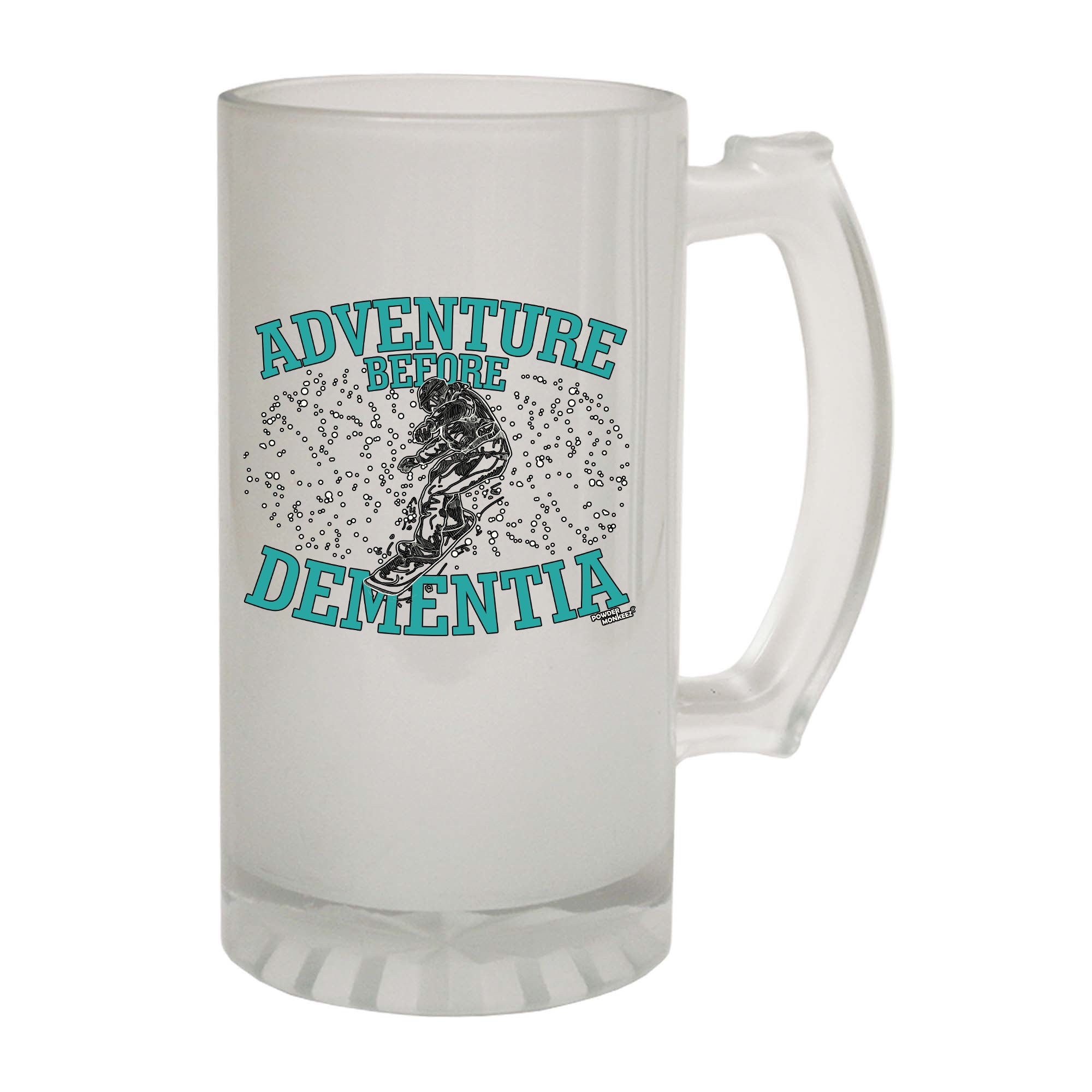 Pm Adventure Before Dementia Snowboard - Funny Beer Stein