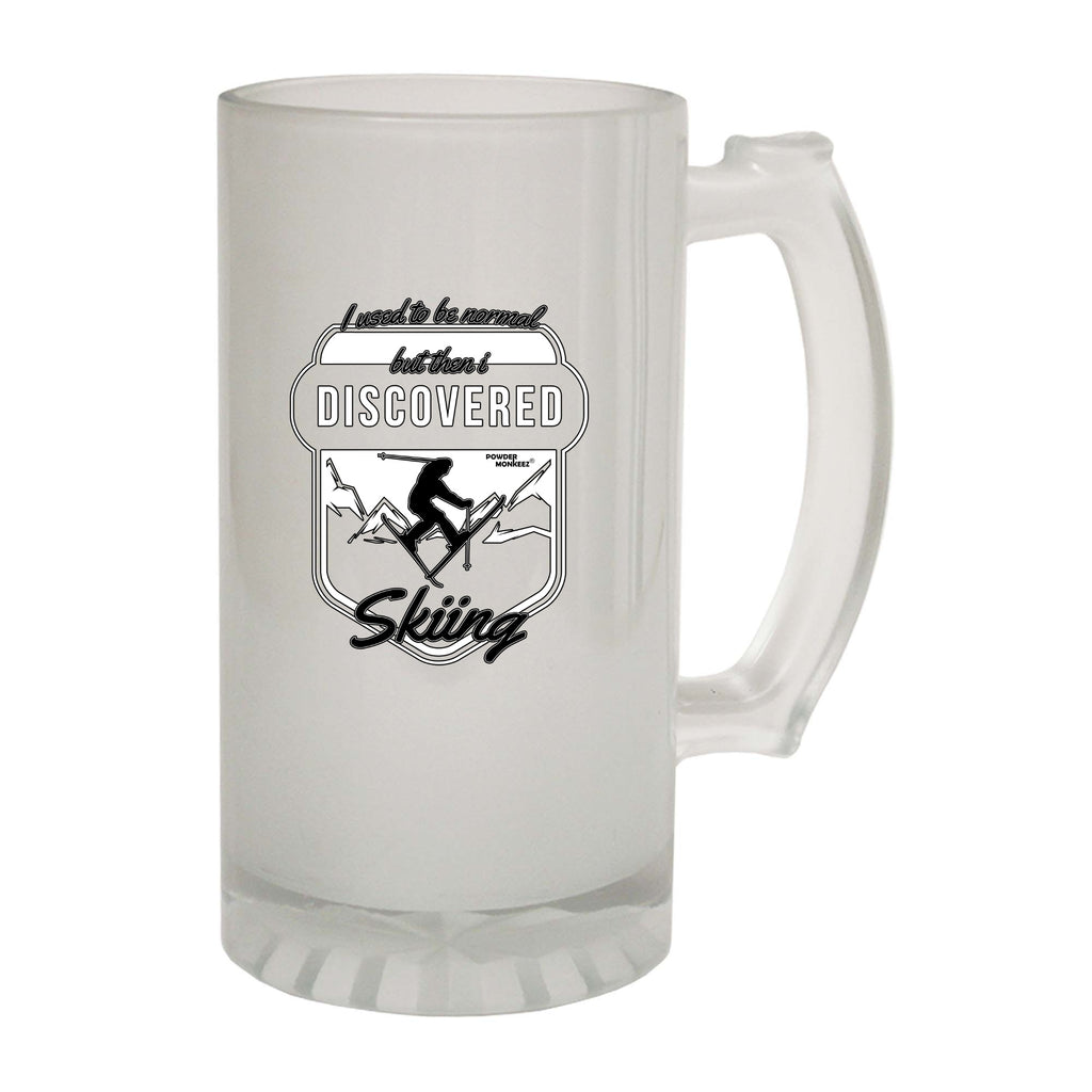 Pm I Used To Be Normal Skiing - Funny Beer Stein
