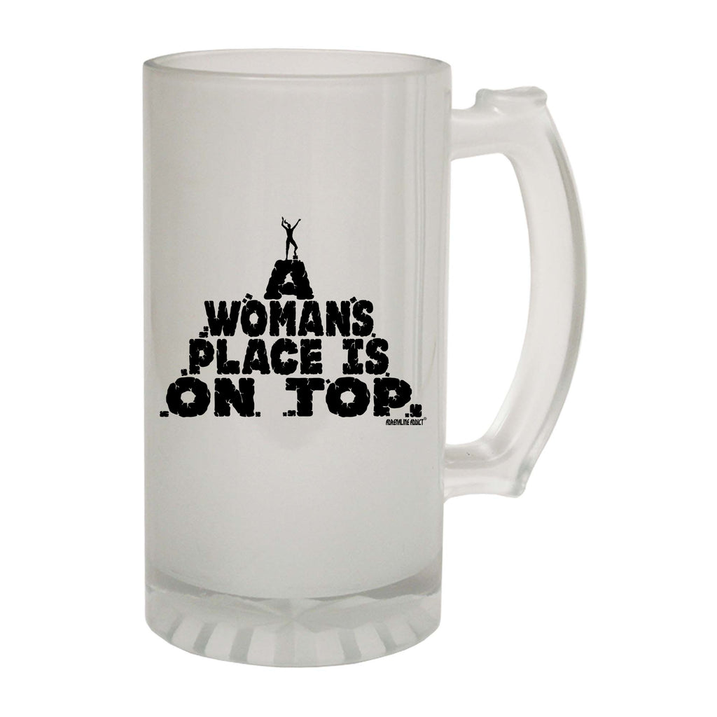 Aa A Womans Place Is On Top - Funny Beer Stein