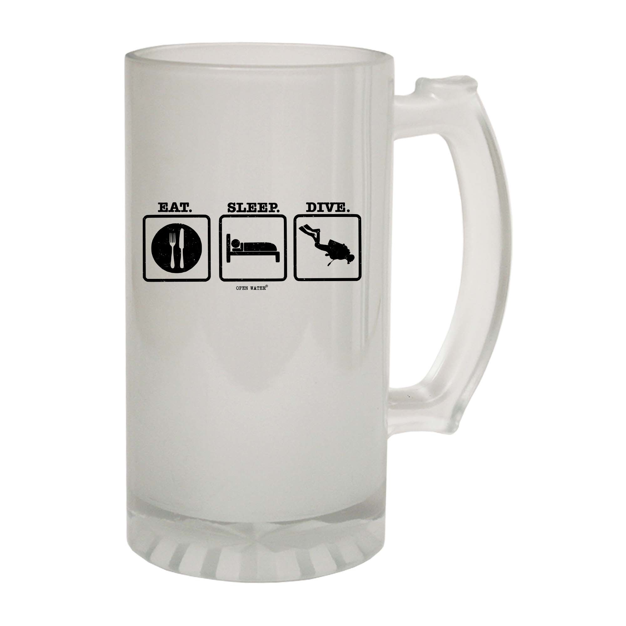Ow Eat Sleep Dive - Funny Beer Stein