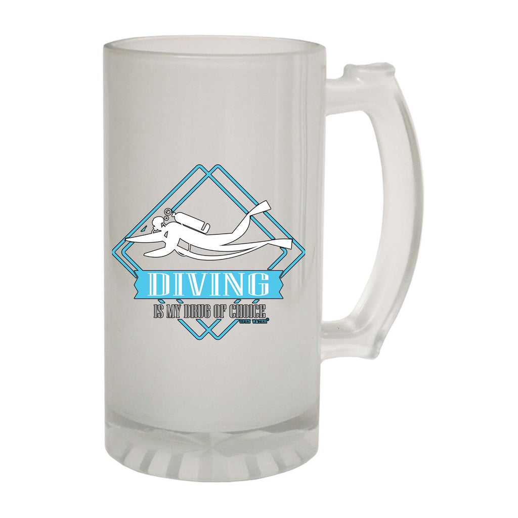 Ow Drug Of Choice Diving - Funny Beer Stein