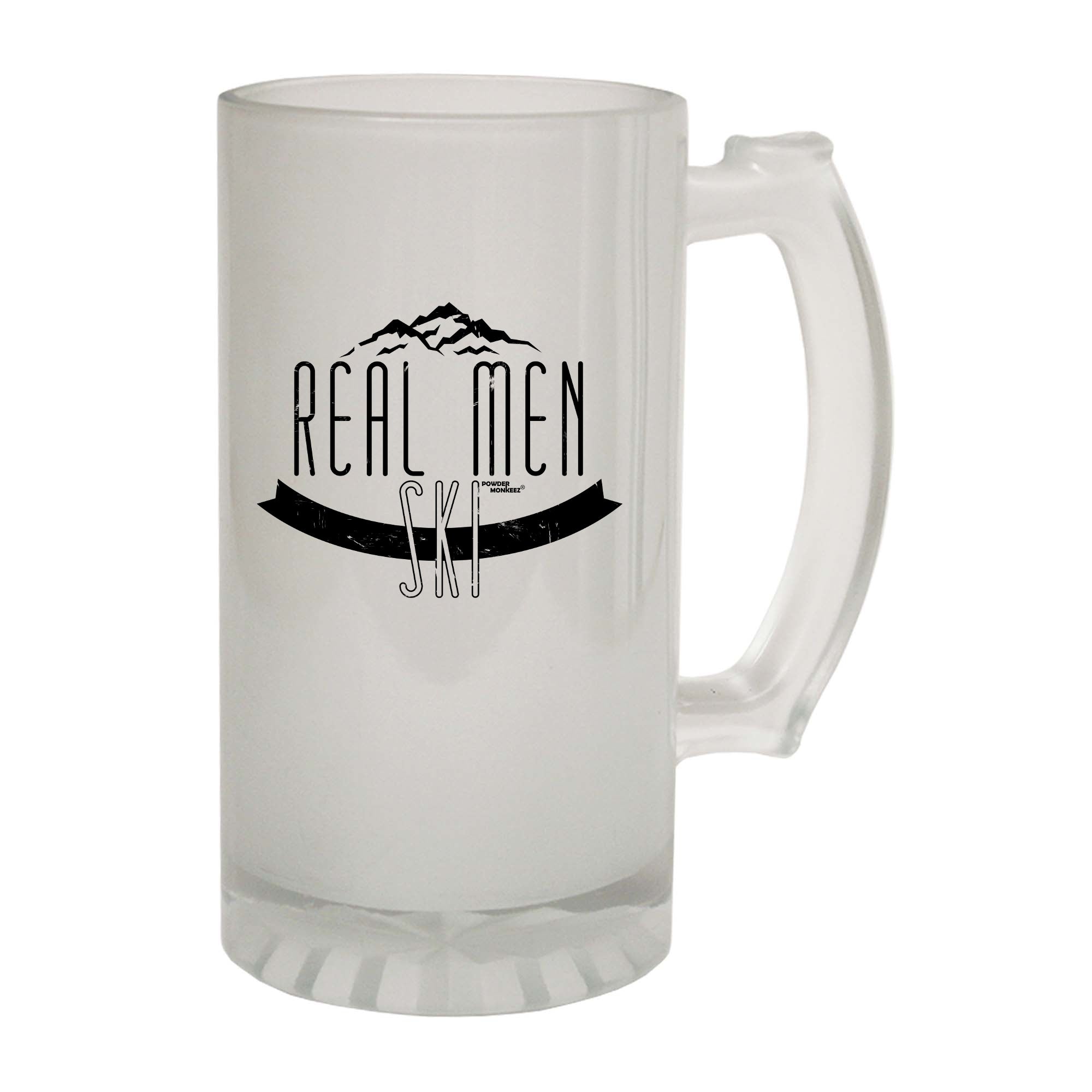 Pm Real Men Ski - Funny Beer Stein