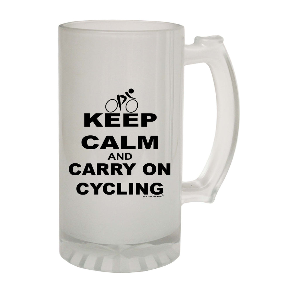 Rltw Keep Calm And Carry On Cycling - Funny Beer Stein
