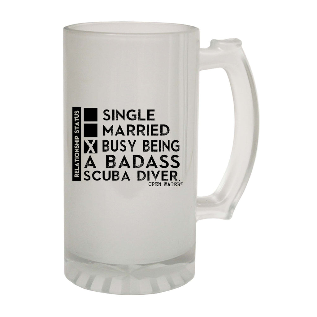 Ow Relationship Status Badass Scuba Diver - Funny Beer Stein