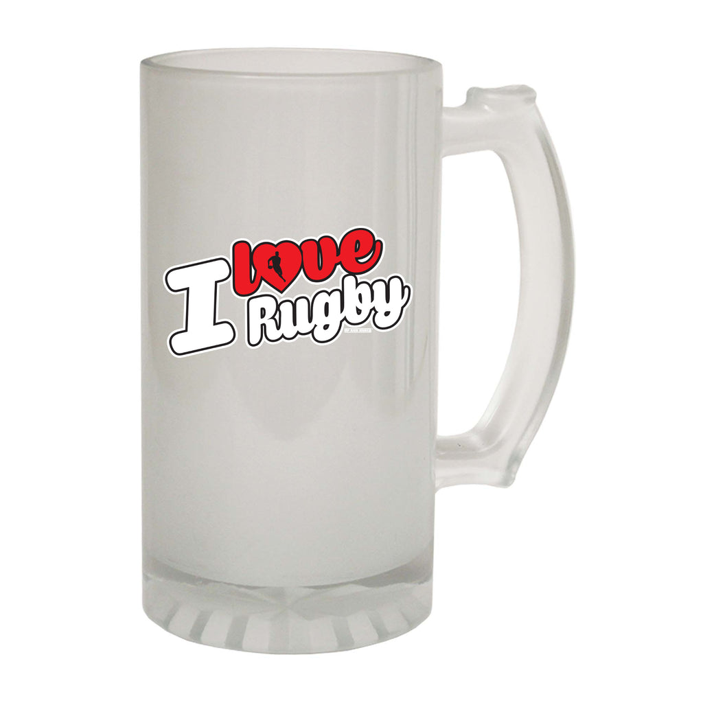 Uau I Love Rugby Stencil - Funny Beer Stein
