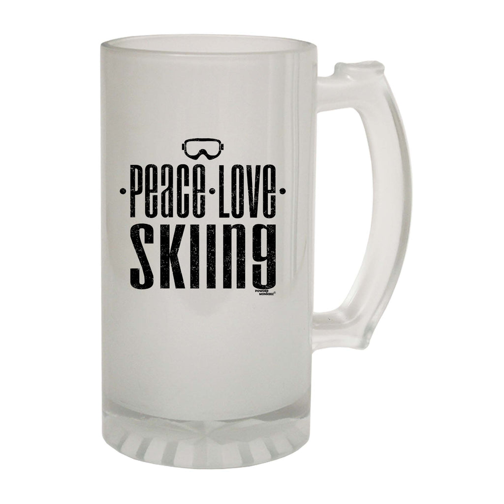 Pm Peace Love Skiing - Funny Beer Stein