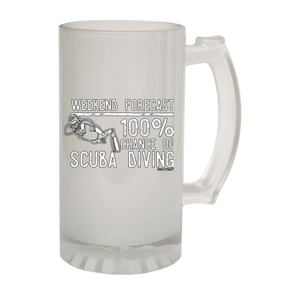 Ow Weekend Forecast Scuba Diving - Funny Beer Stein