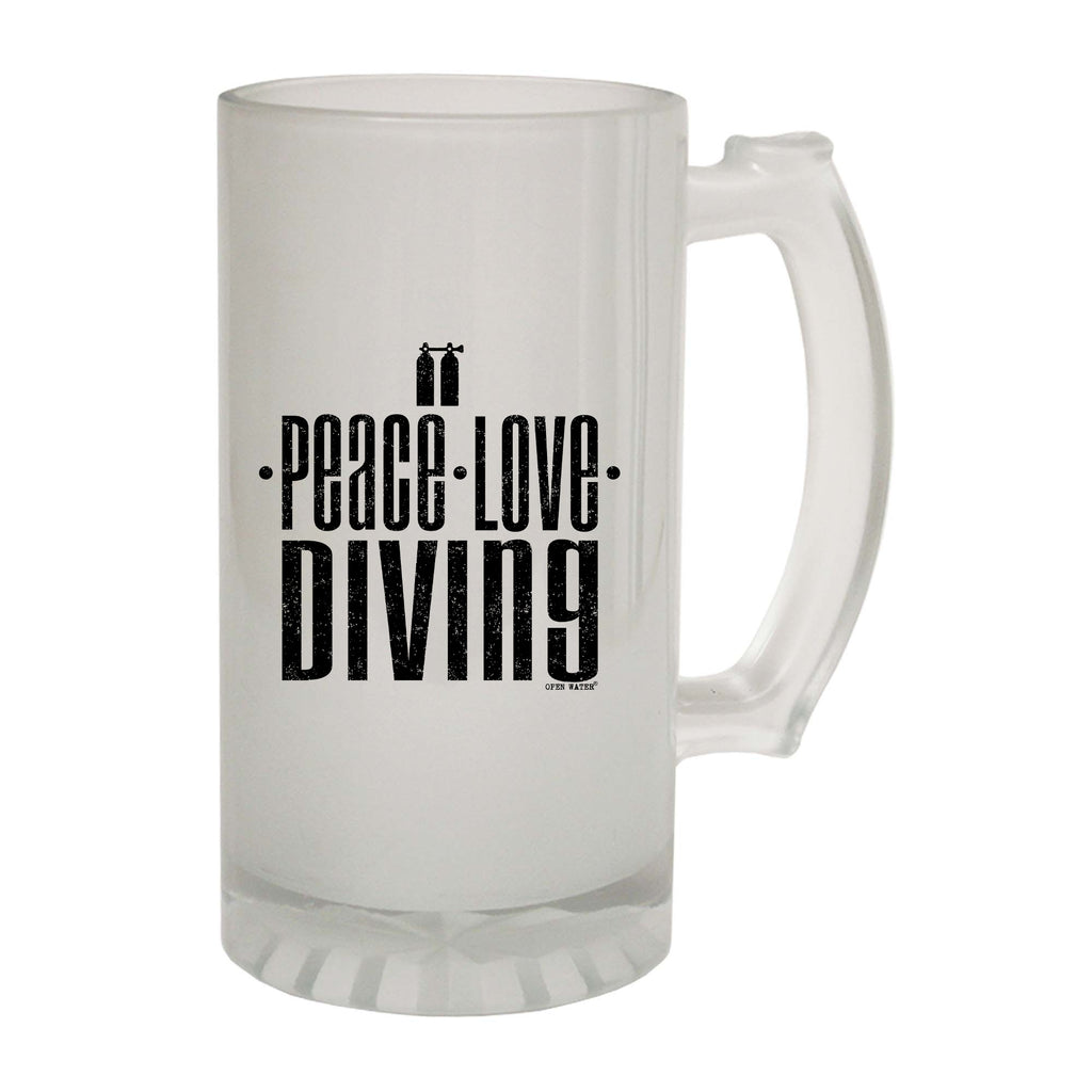 Ow Peace Love Diving - Funny Beer Stein