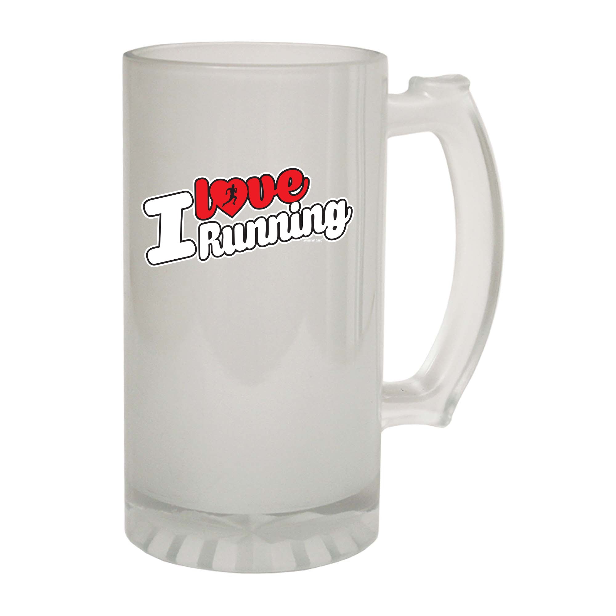 Pb I Love Running Stencil - Funny Beer Stein