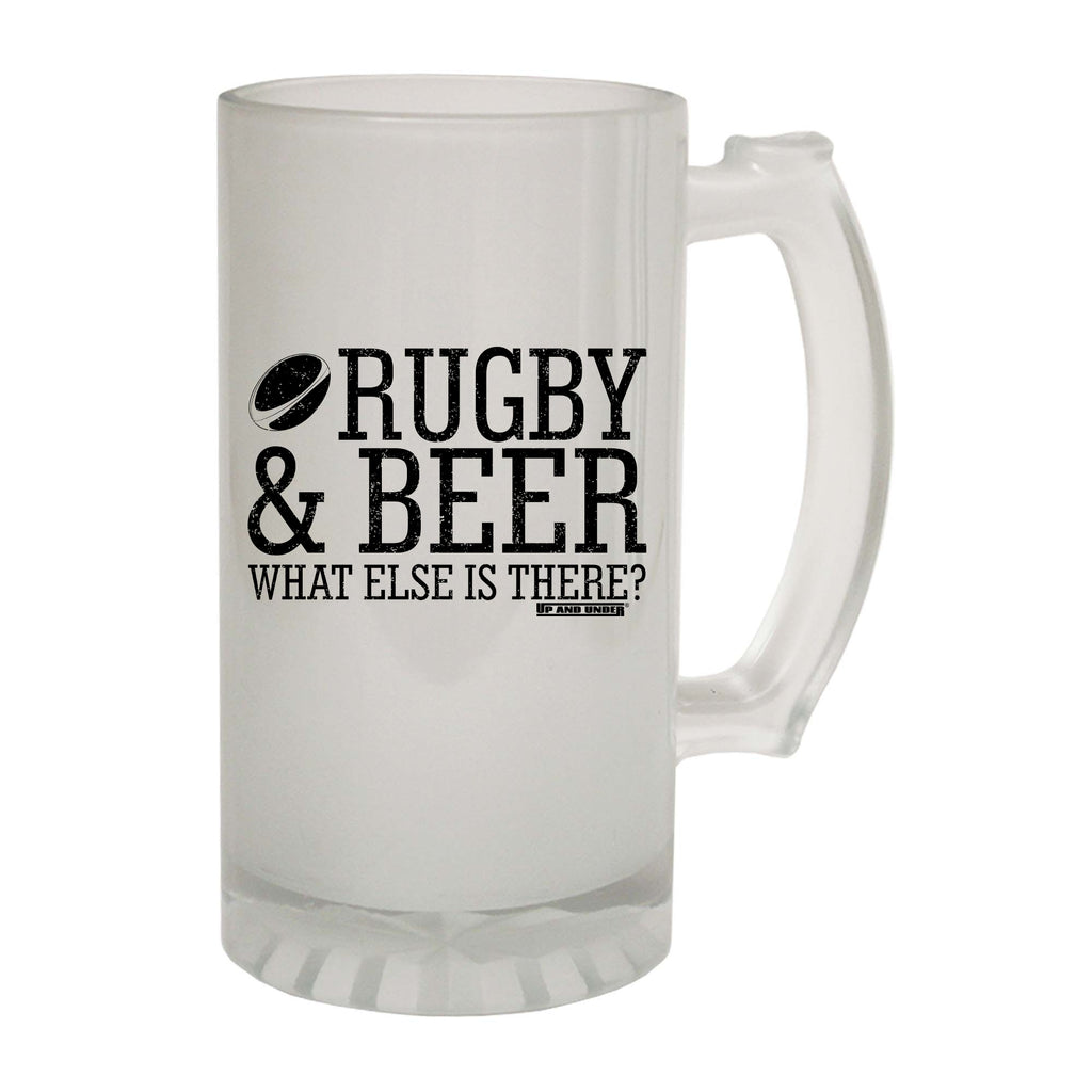Uau Rugby And Beer What Else Is There - Funny Beer Stein