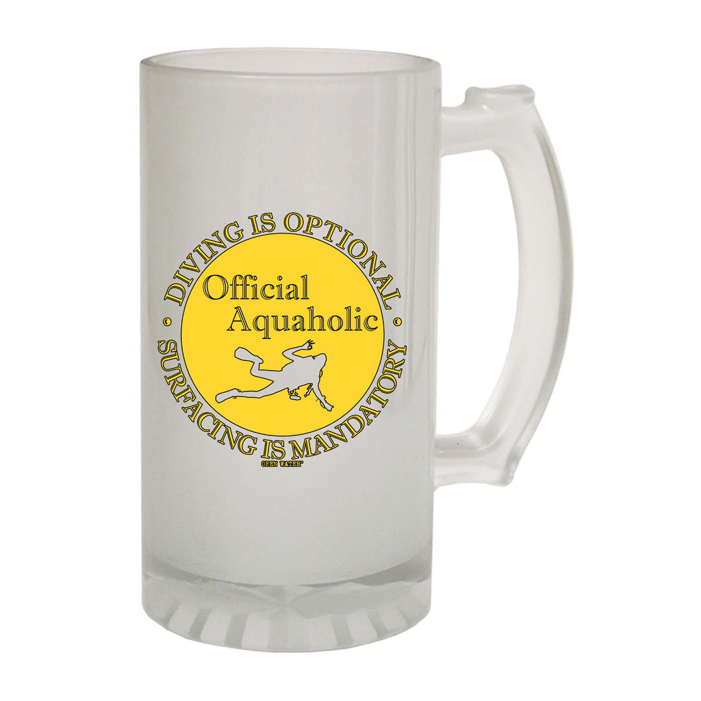 Ow Official Aquaholic - Funny Beer Stein