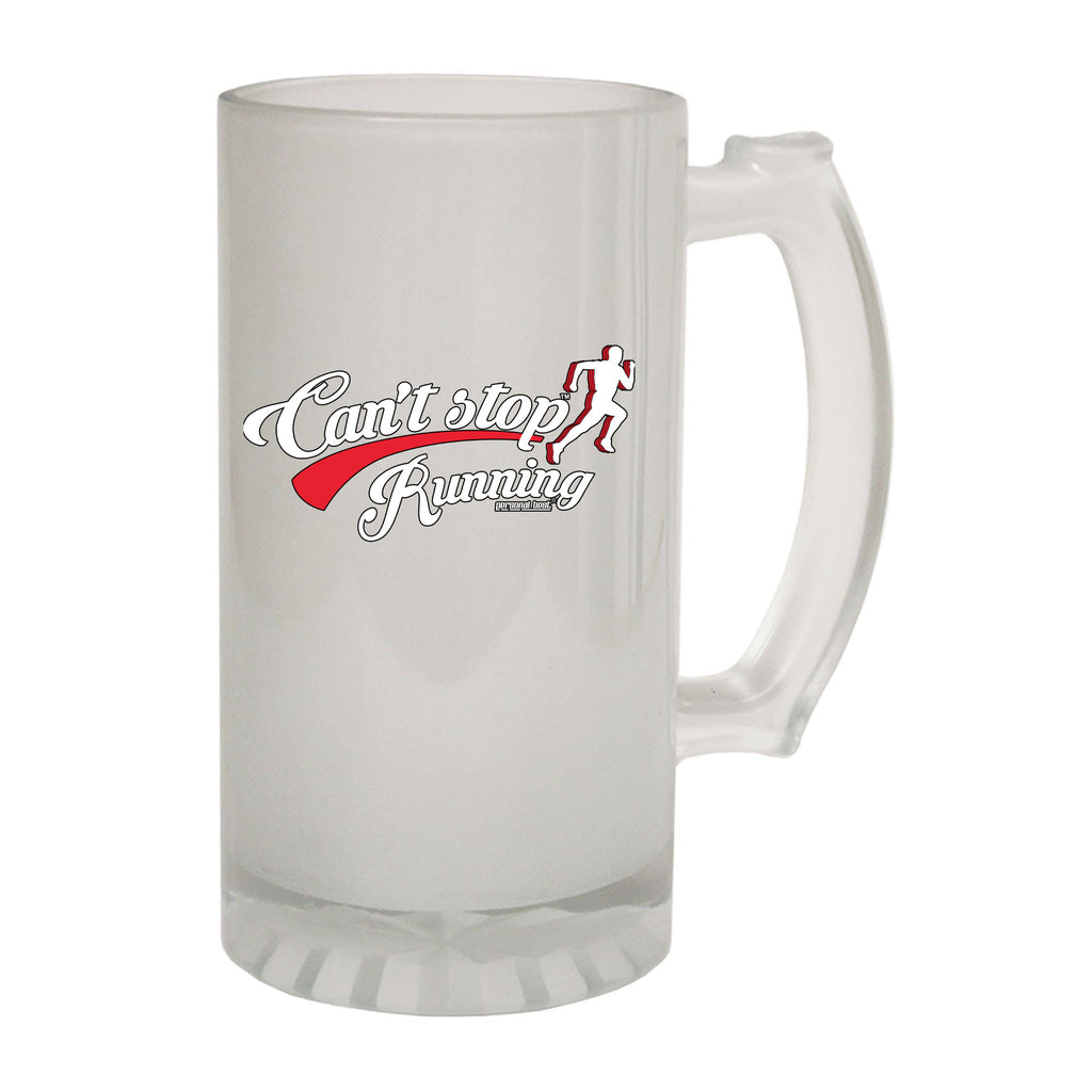 Pb Cant Stop Running - Funny Beer Stein