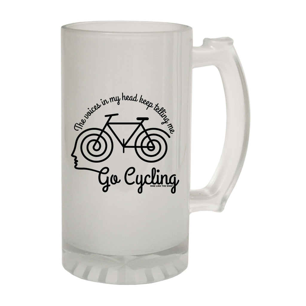 Rltw The Voices In My Head Keep Telling Me To Go Cycling - Funny Beer Stein