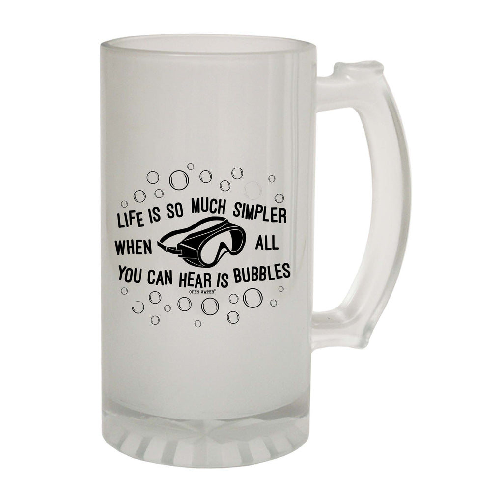Ow Life Is So Much Simpler Bubbles - Funny Beer Stein